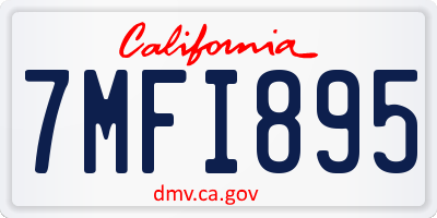 CA license plate 7MFI895