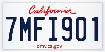 CA license plate 7MFI901