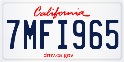 CA license plate 7MFI965