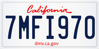 CA license plate 7MFI970