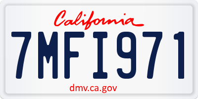 CA license plate 7MFI971