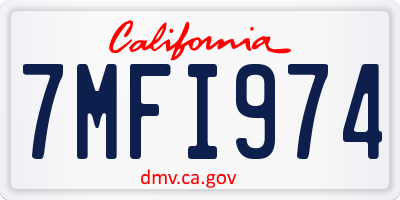 CA license plate 7MFI974