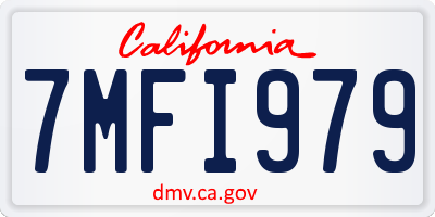 CA license plate 7MFI979