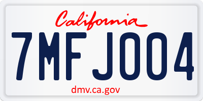 CA license plate 7MFJ004