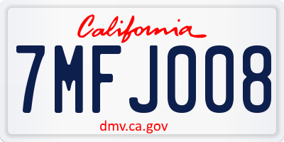CA license plate 7MFJ008