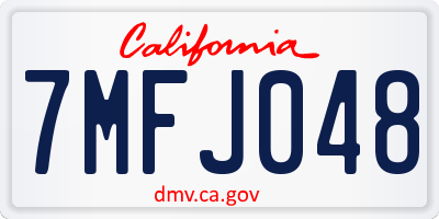 CA license plate 7MFJ048