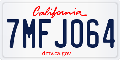 CA license plate 7MFJ064