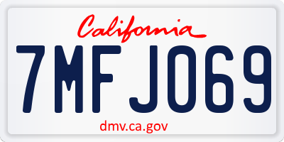CA license plate 7MFJ069