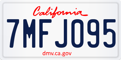 CA license plate 7MFJ095