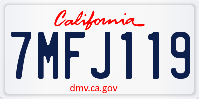 CA license plate 7MFJ119