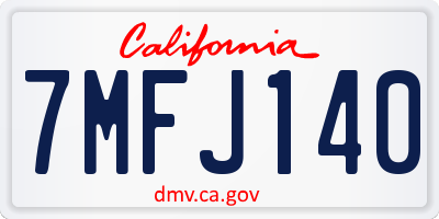 CA license plate 7MFJ140
