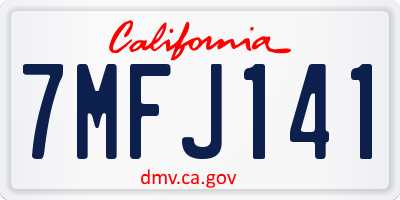 CA license plate 7MFJ141
