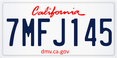 CA license plate 7MFJ145