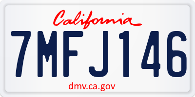 CA license plate 7MFJ146