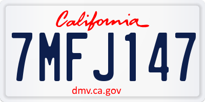 CA license plate 7MFJ147