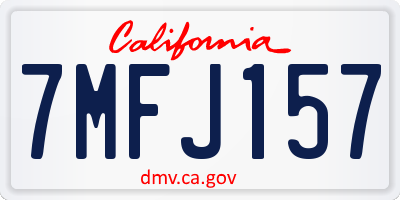 CA license plate 7MFJ157
