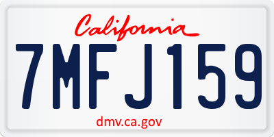 CA license plate 7MFJ159