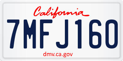 CA license plate 7MFJ160