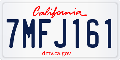 CA license plate 7MFJ161