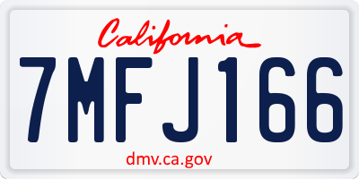 CA license plate 7MFJ166