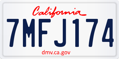 CA license plate 7MFJ174
