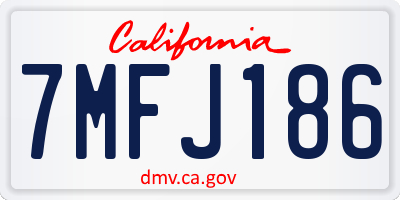 CA license plate 7MFJ186