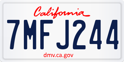 CA license plate 7MFJ244