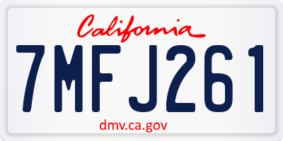 CA license plate 7MFJ261