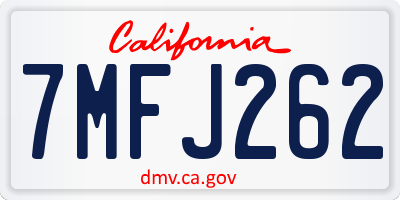 CA license plate 7MFJ262
