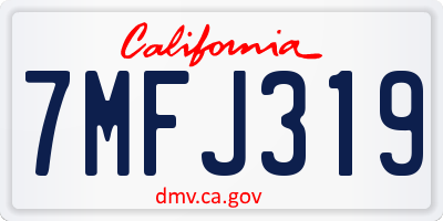 CA license plate 7MFJ319