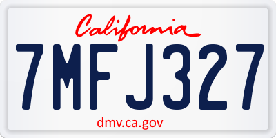 CA license plate 7MFJ327