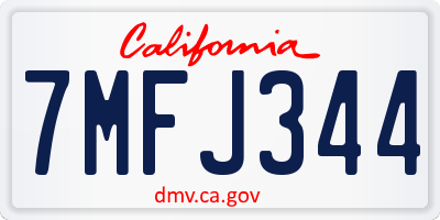 CA license plate 7MFJ344