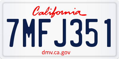 CA license plate 7MFJ351