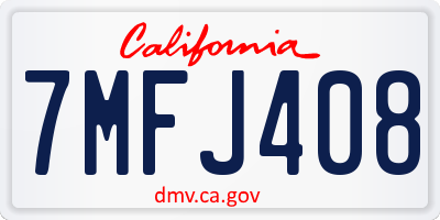 CA license plate 7MFJ408