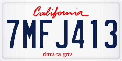 CA license plate 7MFJ413