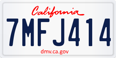 CA license plate 7MFJ414