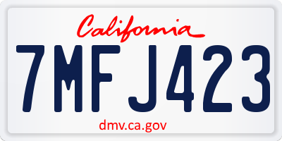 CA license plate 7MFJ423