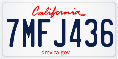 CA license plate 7MFJ436