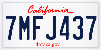CA license plate 7MFJ437