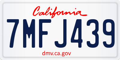 CA license plate 7MFJ439