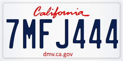 CA license plate 7MFJ444