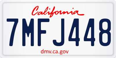 CA license plate 7MFJ448
