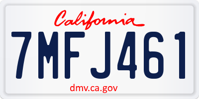 CA license plate 7MFJ461
