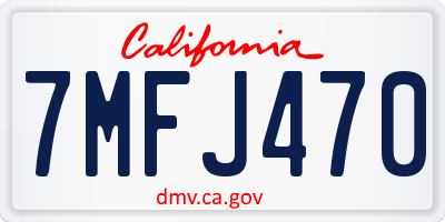 CA license plate 7MFJ470