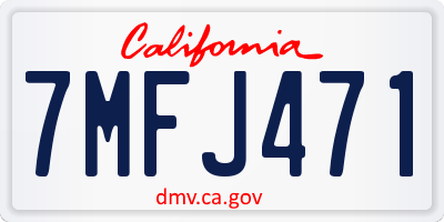 CA license plate 7MFJ471