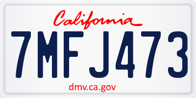 CA license plate 7MFJ473