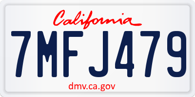 CA license plate 7MFJ479