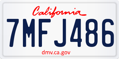 CA license plate 7MFJ486