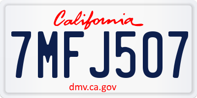 CA license plate 7MFJ507