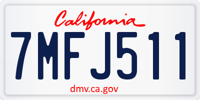 CA license plate 7MFJ511